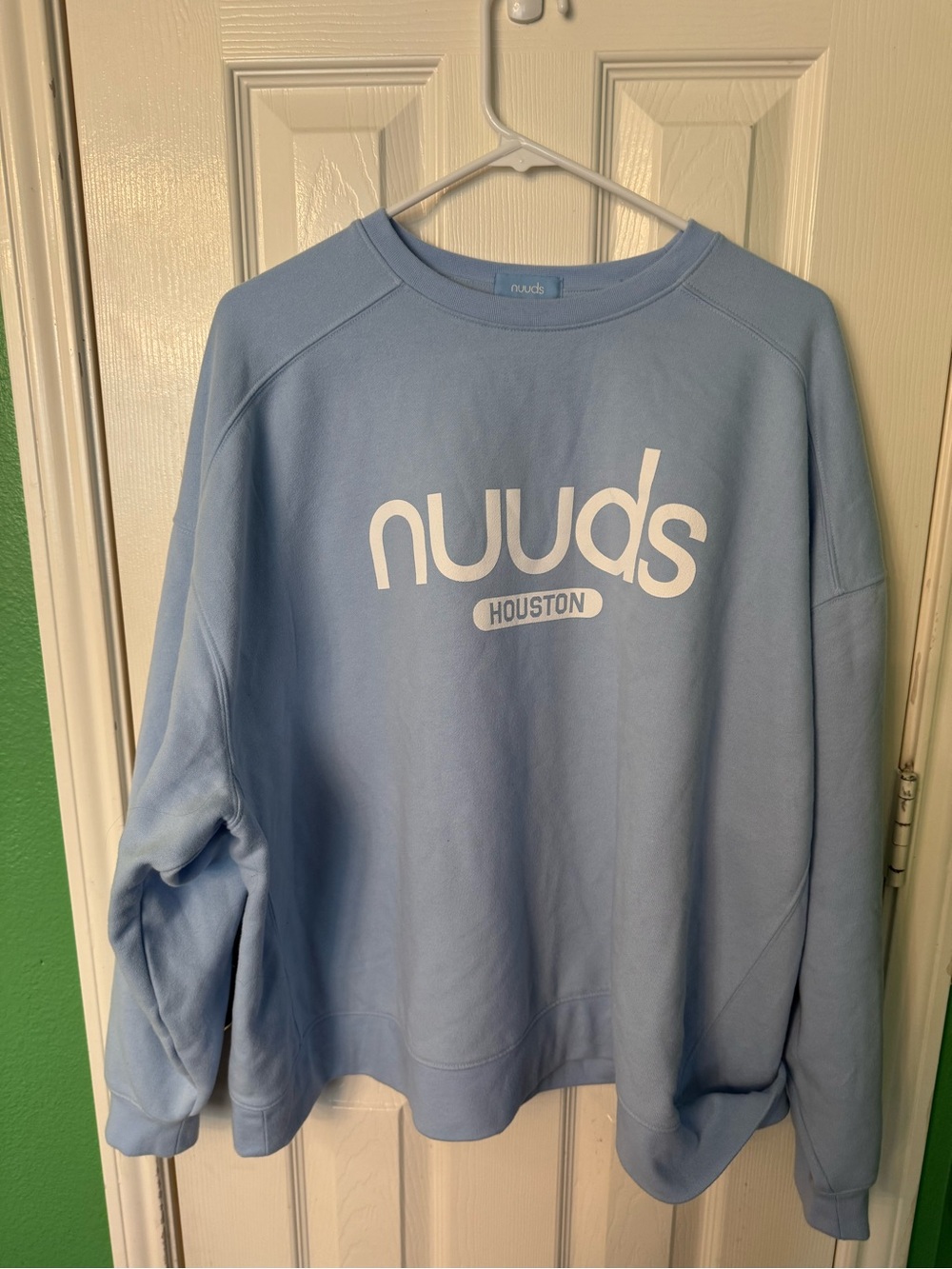 nuuds Light Blue Pullover Sweatshirt with White Logo